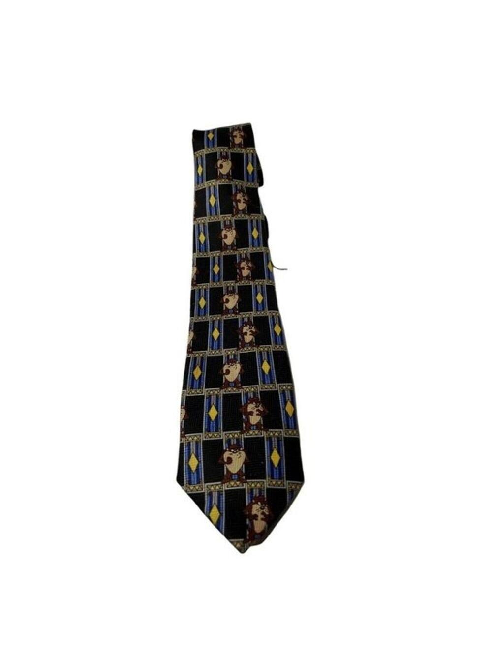 Vtg Warner Bros Looney Tunes Taz Tasmanian Devil Novelty Polyester Neck Tie 1999